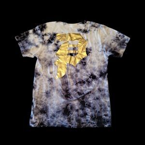 PRIMITIVE Men's Short Sleeve Tie Dye T Shirt Gray/Black Cotton SZ S